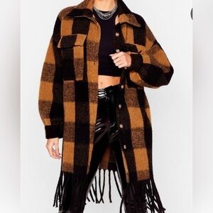 Oversized Nasty Gal Don't Need The Tassel Jacket, fits S-M